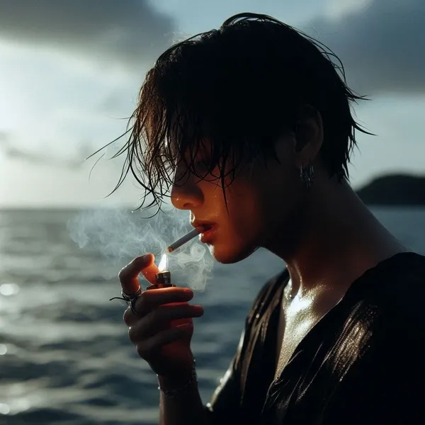 Avatar chàng trai lạnh cúi nhìn đôi tay