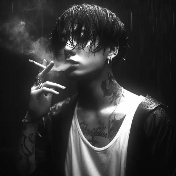 Ảnh profile thanh niên hút thuốc giữa phố