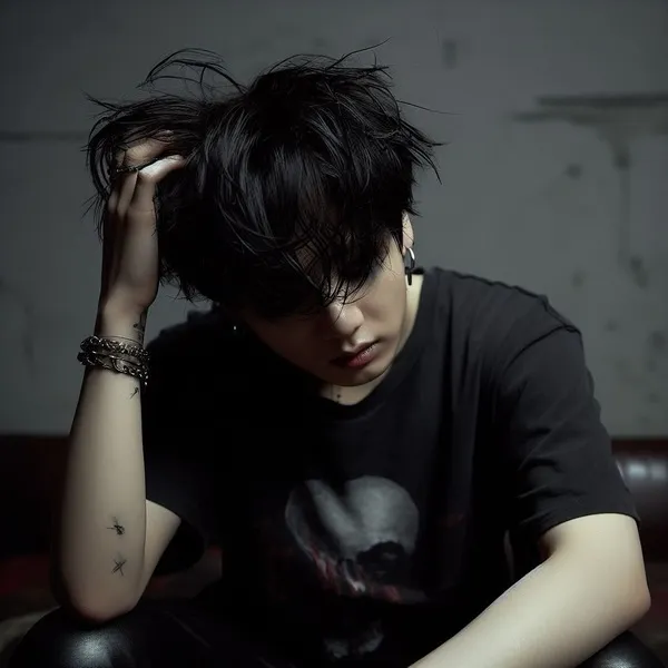 Hình avatar chàng trai buồn cúi đầu lặng