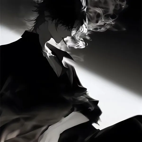 Ảnh profile trai trẻ khóc khẽ sau ánh đèn