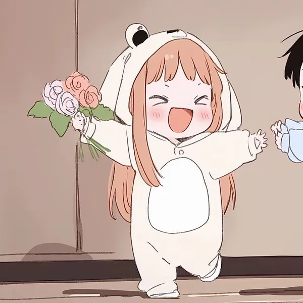 Avatar cặp chibi vui vẻ đáng yêu