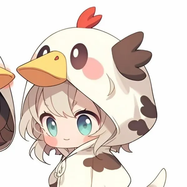 Ảnh avatar đôi chibi dễ thương tươi sáng