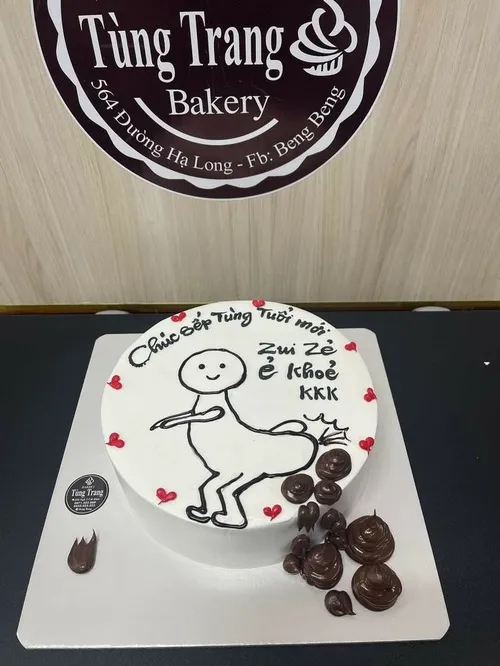 Bánh kem “còn thở là còn vui” – lời chúc bá đạo