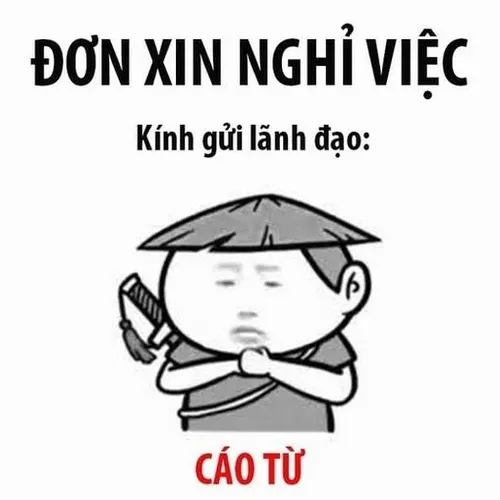 Meme đơn xin nghỉ việc và cáo từ hiệp khách áo bào
