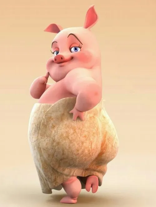 Hình chế con heo bị gọi dậy quá sớm