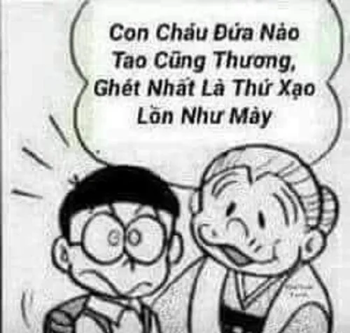Ảnh chế bà nội dạy đời Nobita