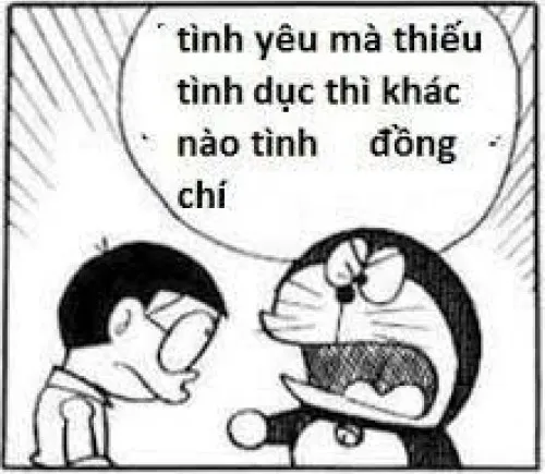 Meme chế Doraemon giả vờ triết lý