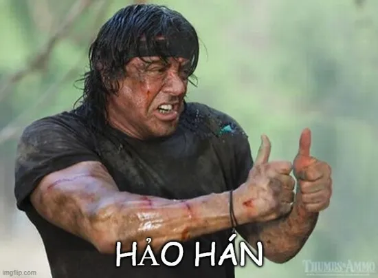 Meme hài hảo hán ánh mắt gượng gạo