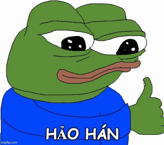 Hình troll ếch xanh hảo hán thần thái gây cười