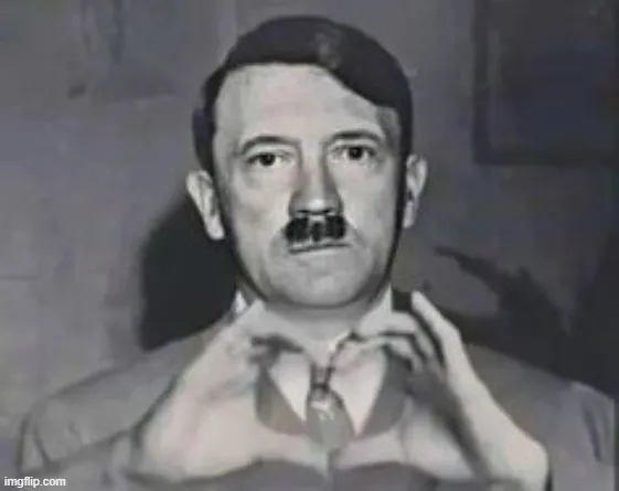 Meme hài Hitler giơ tay hình trái tim