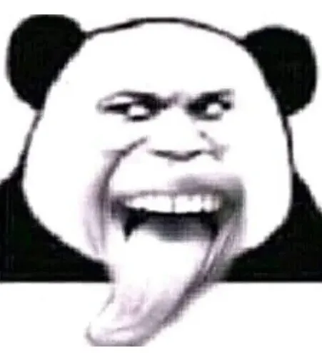 Meme gấu trúc lè lưỡi liếm nham hiểm