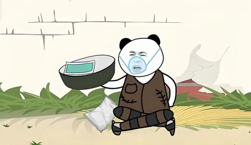 Ảnh troll gấu trúc thở oxy hết hơi chạy việc