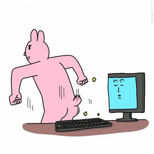 Ảnh chế pink rabbit với biểu cảm “không hiểu gì luôn”