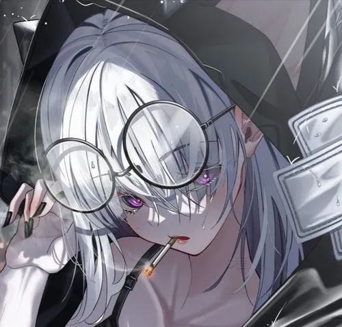 Hình đại diện anime cô gái tóc ngắn ánh bạc