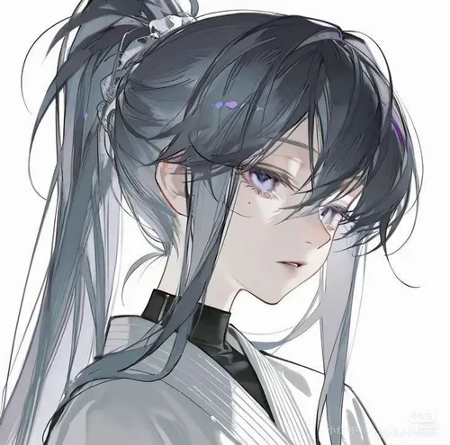 Hình profile anime nữ lạnh, ánh sáng lam tím