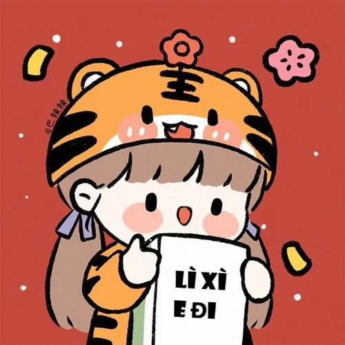 Hình chế đòi lì xì người yêu bằng giọng nũng nịu dễ thương