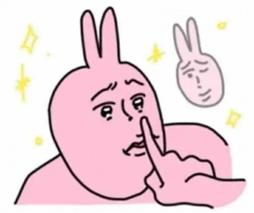 Meme thỏ hồng xoa đầu dỗ bạn khóc cực đáng yêu