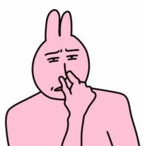 Meme thỏ hồng biểu cảm lạnh lùng nhìn mà buồn cười