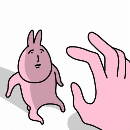 Ảnh troll thỏ hồng biểu cảm ham muốn