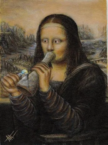 Ảnh hài cụ già ngậm điếu thuốc lào gật gù