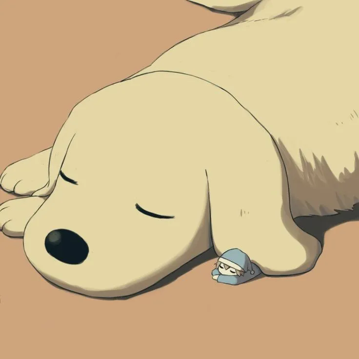 Meme chó buồn bã, gương mặt u sầu.