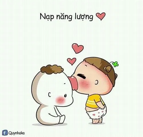 Hình troll hôn má nhẹ mà tình to đùng