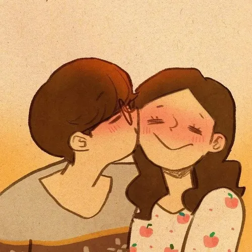 Ảnh chế nụ hôn nhẹ mà ngọt tận tim