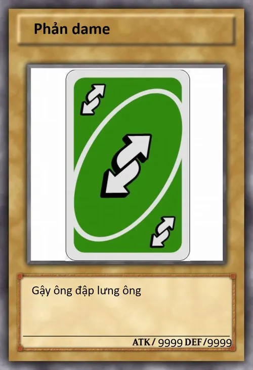 Ảnh troll thẻ bài Uno Yugion phản dame