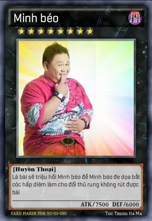 Ảnh chế lá bài Minh Béo siêu biến thái