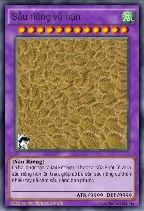 Ảnh chế lá bài sầu riêng troll bạn