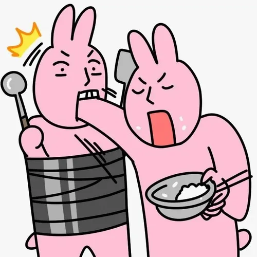 Meme hài thỏ hồng thể hiện cảm xúc “sao cũng được”