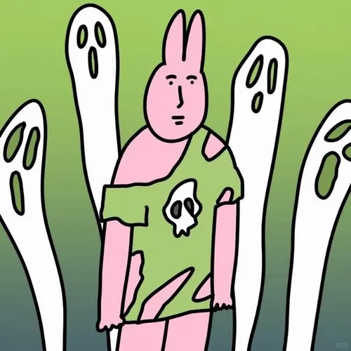 Hình chế vui thỏ hồng lan tỏa vibe chán đời nhẹ