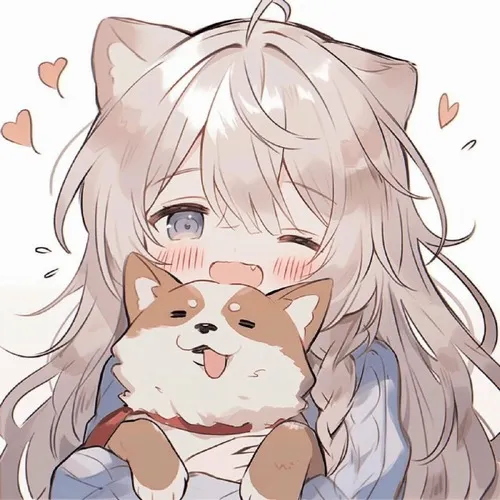 Ảnh đại diện anime nữ cute điểm tóc ngắn và nụ cười tươi