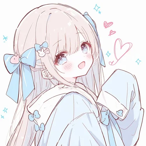 Avatar anime nữ cute với ánh mắt long lanh và nét vẽ dễ thương vô cùng hút mắt.