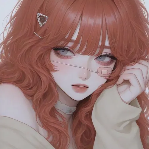 Hình đại diện anime nữ ánh sáng vàng pha lam nhẹ