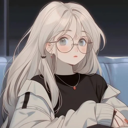 Hình avatar anime nữ mái tóc dài hắt sáng bạc