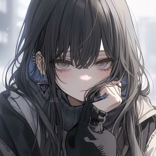 Avatar Instagram anime cô gái lạnh, ánh sáng xanh neon