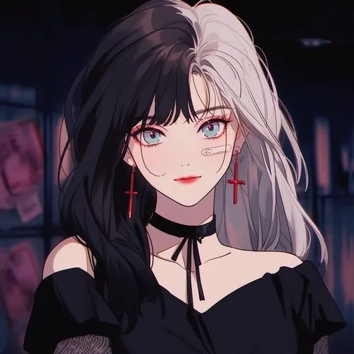 Ảnh avatar anime nữ ánh sáng chiếu một nửa gương mặt