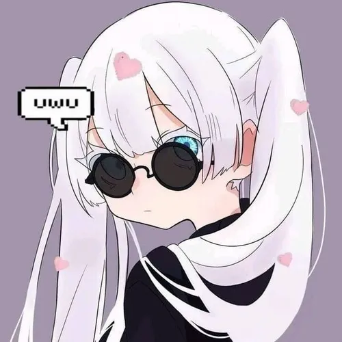 Ảnh profile anime nữ ánh nhìn sắc, tông lam tím