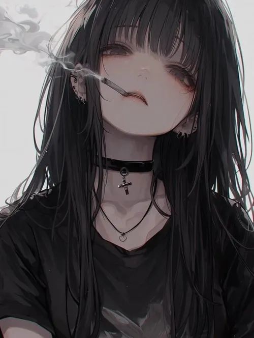 Ảnh đại diện anime cô gái tông xanh dương lạnh