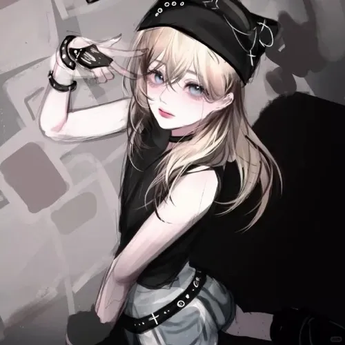 Avatar anime nữ lạnh, nền khói mờ và ánh thép