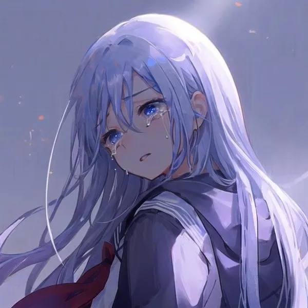 Avatar cô bạn khóc khẽ, ánh sáng mờ