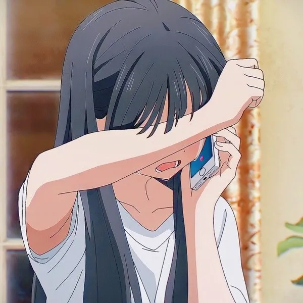 Ảnh trang cá nhân cô gái suy tư, ánh sáng lam màu anime buồn nhạt