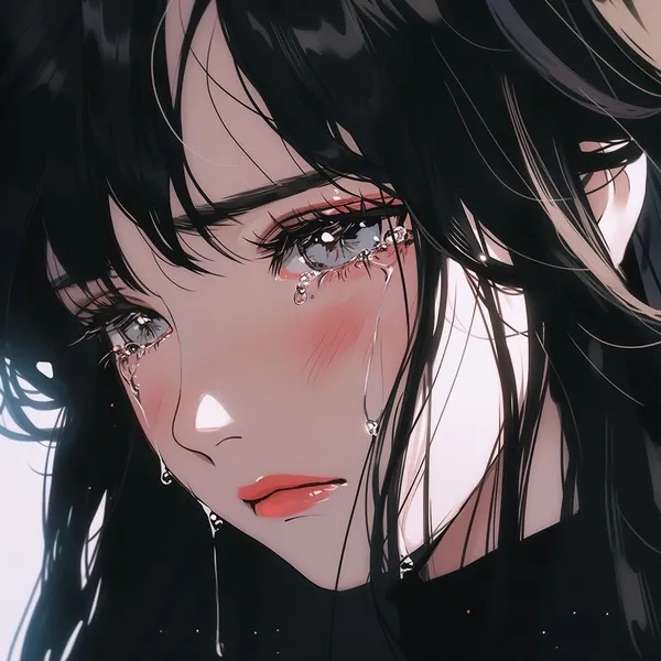 Ảnh profile con gái trầm lặng, tone lạnh vẽ kiểu anime chân thực