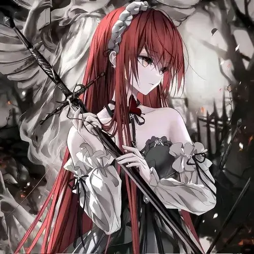 Ảnh hiển thị anime nữ biểu cảm nghiêm, cuốn hút