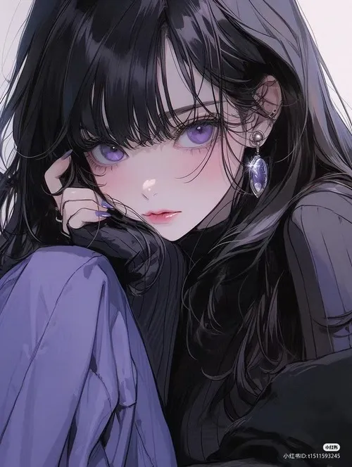 Hình profile anime nữ ánh sáng lạnh viền bạc