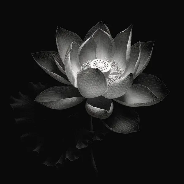 Avatar tang lễ trắng đen, khung đơn giản