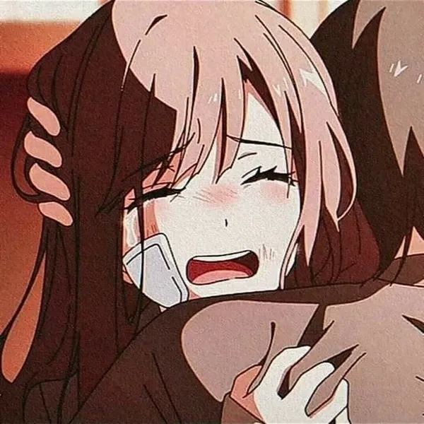 Hình profile bóng hồng khóc, ánh sáng lạnh nét anime trong veo