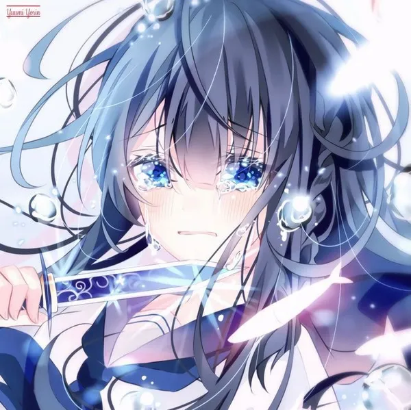 Ảnh profile con bé thất tình, môi run nhẹ ánh sáng anime dịu nhẹ