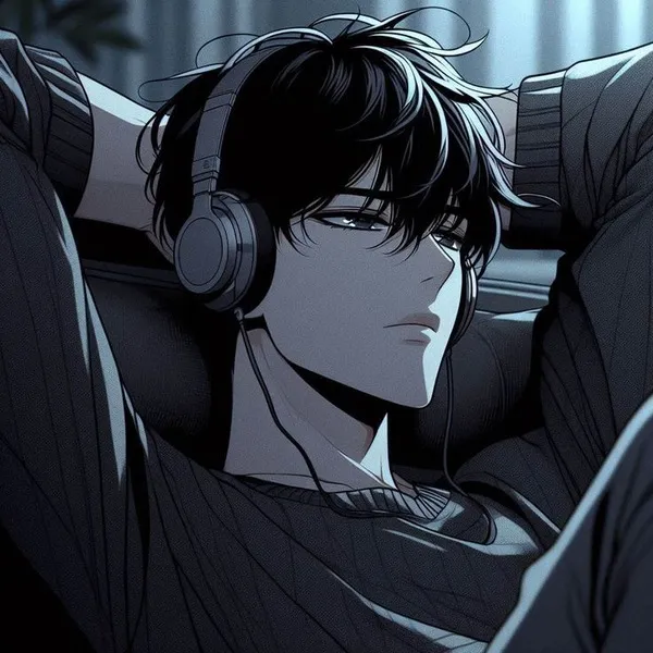 Hình avatar trai trẻ khóc nhẹ giữa mưa